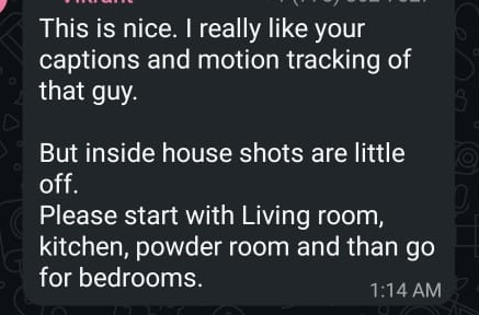 Client message about captions and motion tracking